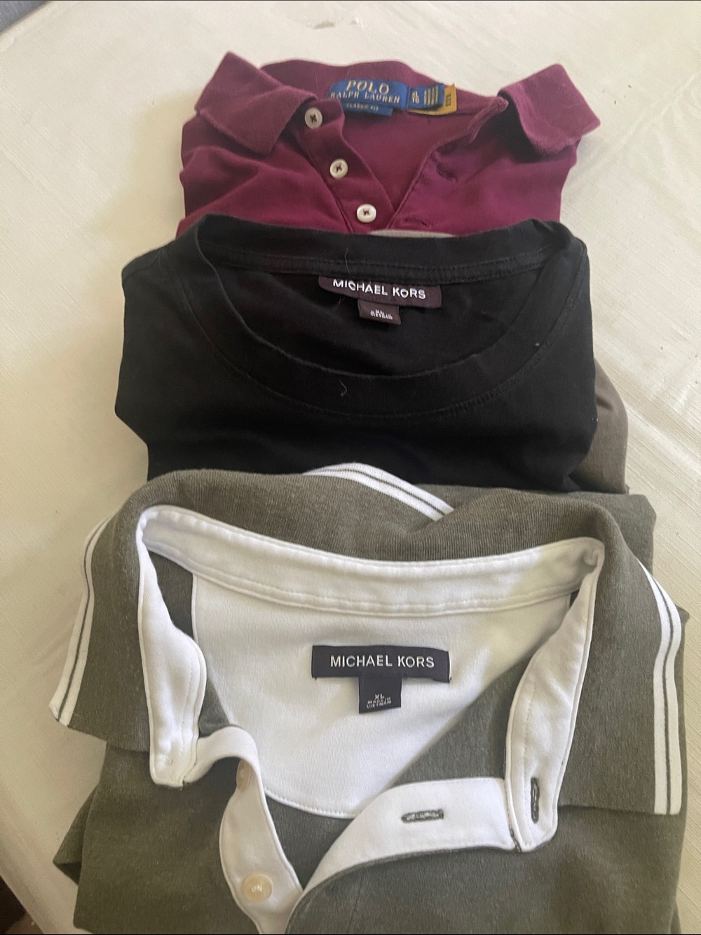 Michael Kors Men’s Polo Trio in Burgundy, Black and Olive